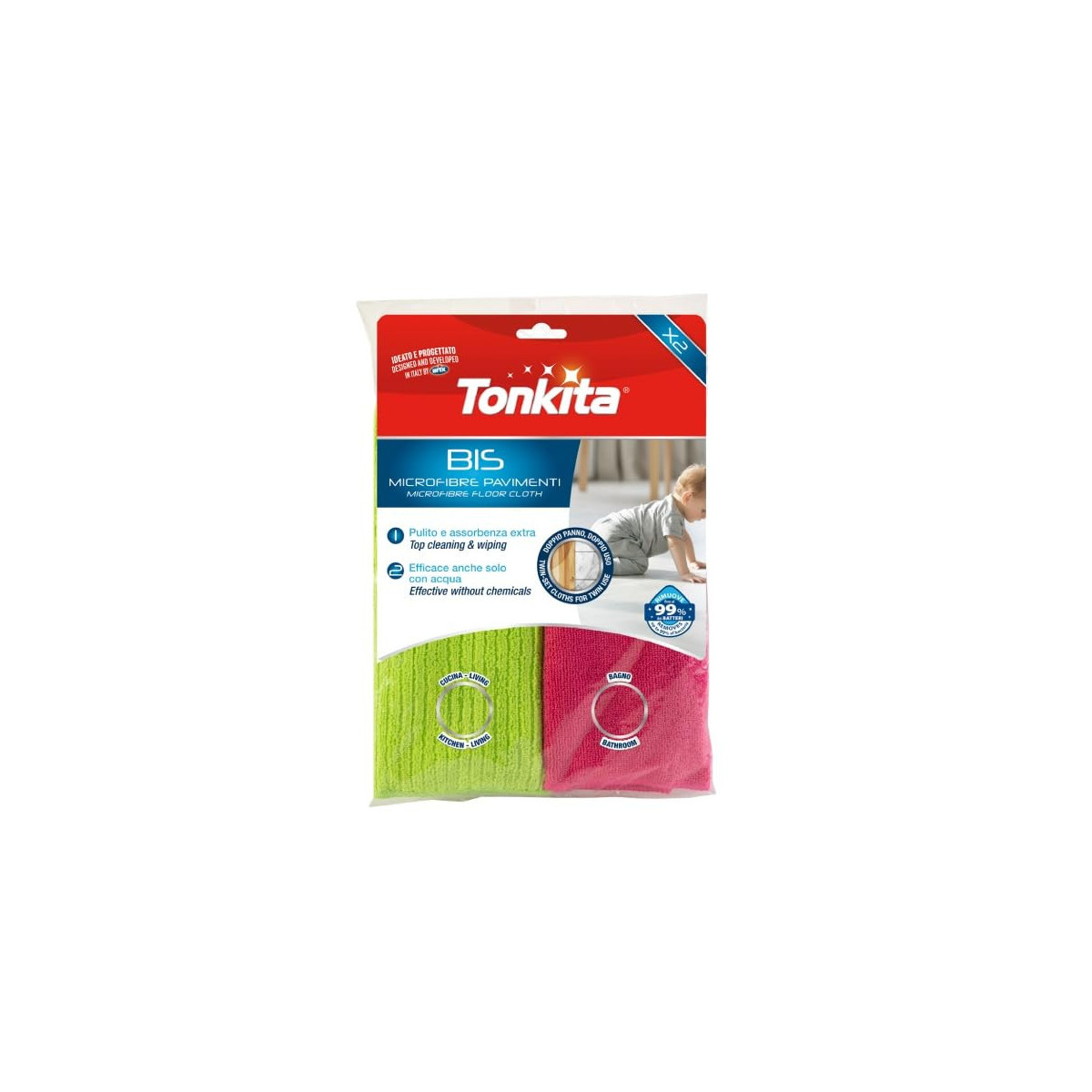 Tonkita Mikrofaser Bodenreinigungs-tücher-set 40x50 Cm - 2 Stück