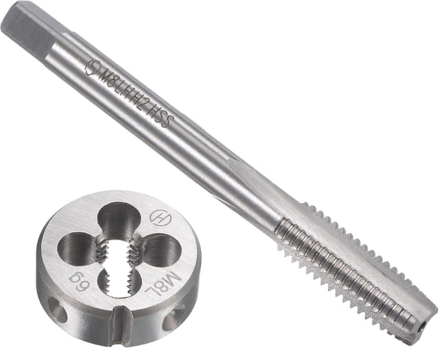 Sourcing Map M8 X 1,25 Mm Metrisches Linksgewinde-gewindebohrer-set, Hss-maschinengewindebohrer Mit Rundem Gewindeschneider Aus Legiertem Werkzeugstahl