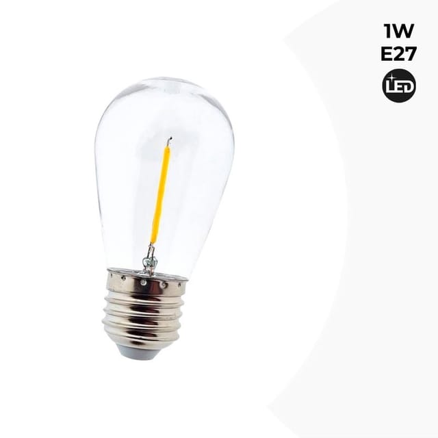 E27 S14 Transparent 1W LED-Glühbirne E27 S14 Klar
