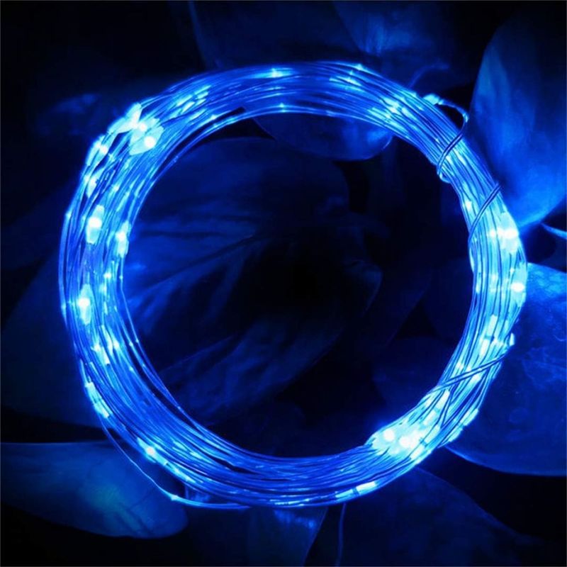 10 Meter Lange Lichterkette Aus Kupferdraht Mit 100 Leds Und Fernbedienung (blau)
