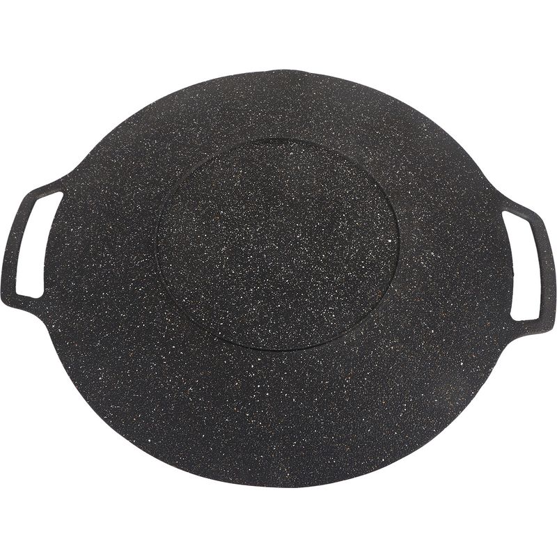 Koreanische Grillplatte, Runde Antihaft-grillplatte, Pfanne Für Den Heim- Und Outdoor-gebrauch, Grillbesteck (34 Cm)