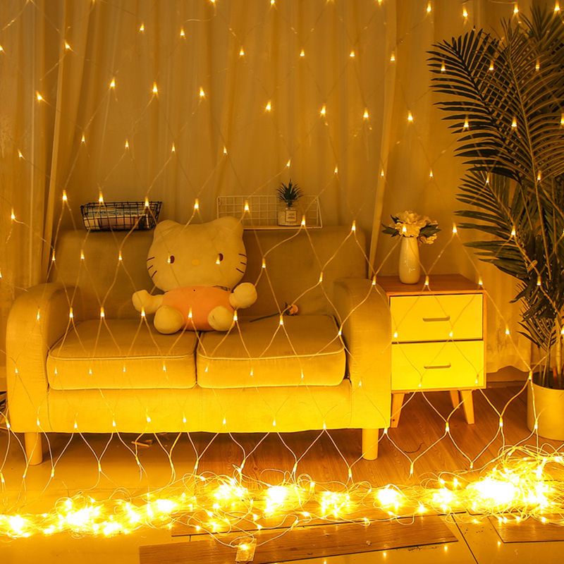 Lichterkette Mit Netzgewebe, 864 Leds, 6 M X 4 M, 8 Modi, Wasserdicht, Dimmbar, Geeignet Für Schlafzimmer, Weihnachten, Hochzeiten, Partys, Zuhause, Gärten, Warmweißes Licht