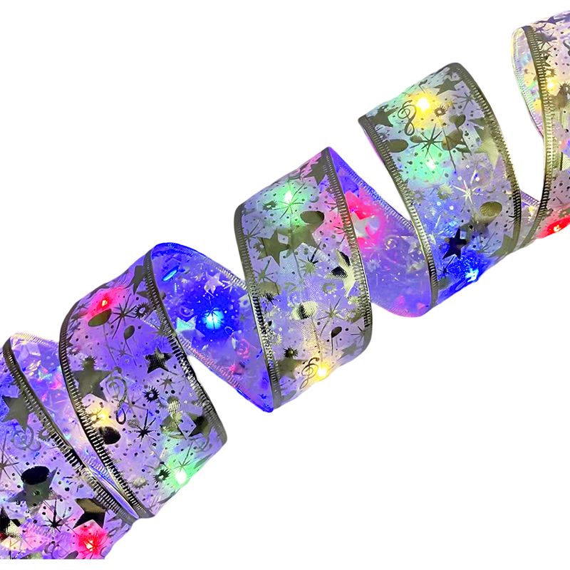 Weihnachtslichterkette Mit Silbernem Band – 10 M, 100 Lichter, Wasserdichte Batteriebox Mit Fernbedienung Und 8 Funktionen