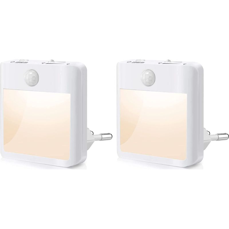 2er-set Nachtlichter Zum Einstecken, Nachtlichter Mit Bewegungsmelder (ein/auto/aus), Dimmbare Led-nachtlichter, 3500k Warmweiß, Kindernachtlichter Für Schlafzimmer, Flur, Treppe, Küche, Wohnzimmer