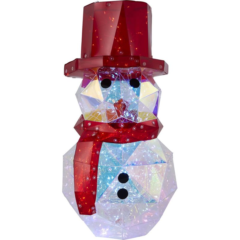 Weihnachts-led-lichterkette – Regenbogenfarbener, Prismatischer Schneemann, 40 Cm – Ideal Für Die Innendekoration Und Weihnachtsfeiern