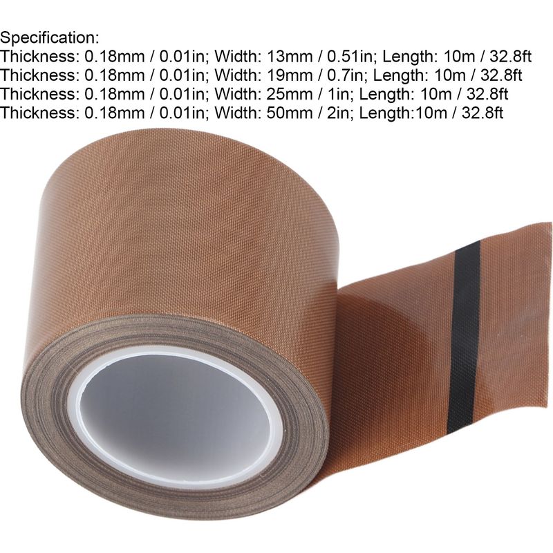 Hitzebeständiges Klebeband, Ptfe-material, Wärmedämmungs-dichtungsrolle, 0,18 Mm X 50 Mm, 10 M