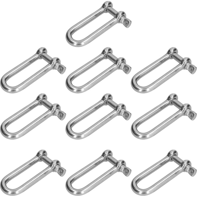Langer D-förmiger Schäkel Aus Edelstahl 304, Gerade Ankerschraube, Kettenbolzen, Drahtseilverbinder, 10 Stück M5
