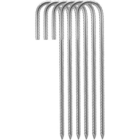 J-haken-erdanker, Verzinkte Stahlarmierungspfähle, Endkappen Für Gartenzaunüberdachungen, 6 Stück