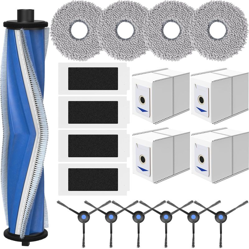Ersatzset Für Ecovacs Deebot T30 Omni/pro/max: Premium-hauptbürste, Hepa-filter, Mikrofasertücher Und Staubbeutel – Optimale Reinigungsleistung, Wiederverwendbar
