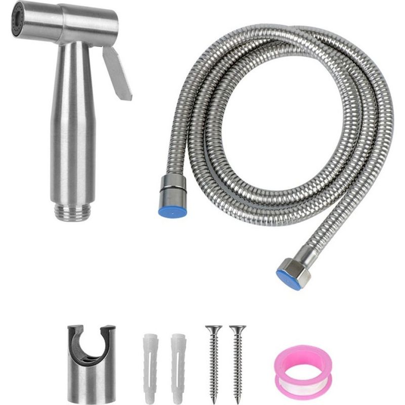 Bidet-sprühset Für Toilette, Tragbarer Badsprüher, Edelstahlschlauch + Halterung
