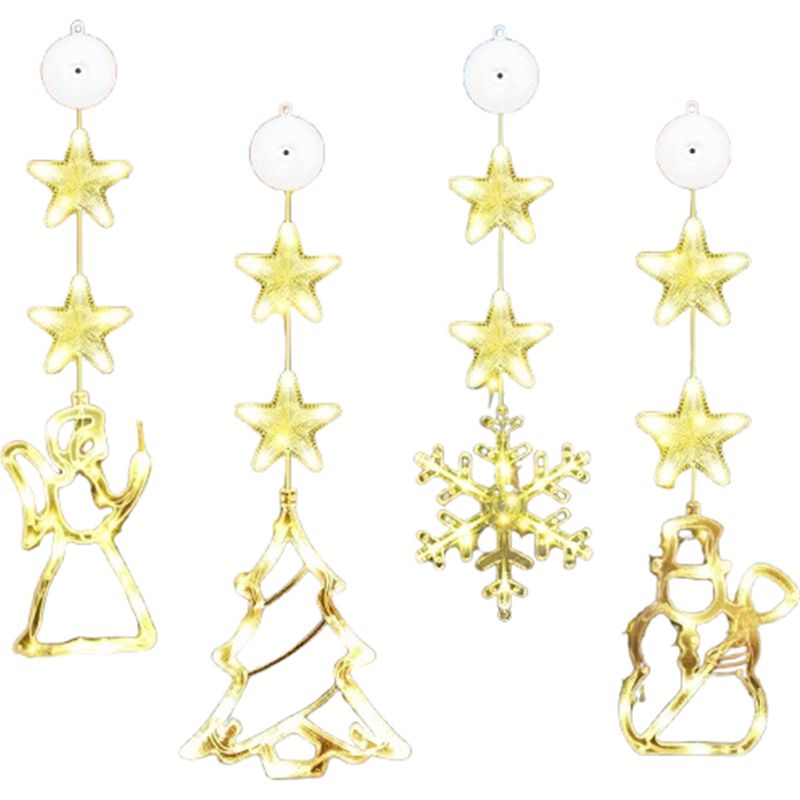 Dekorative Weihnachtslichterketten, Girlanden Mit Saugnäpfen, Weihnachtsmann, Schneemann, Lichterketten, Stimmungsbeleuchtung Für Schaufenster, Led-girlanden Für Zuhause