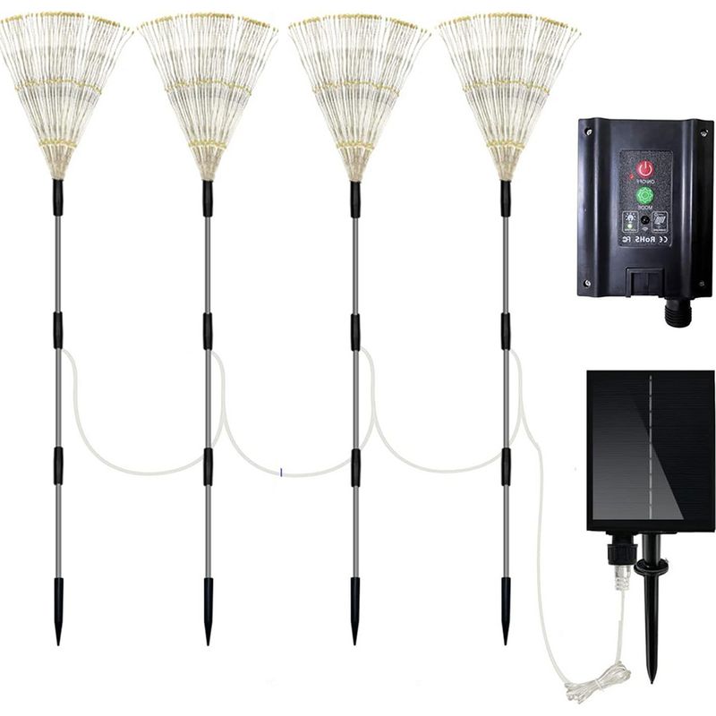 Ein Set Aus 5 Dekorativen Solarleuchten, Darunter Terrassenleuchten, Gartenleuchten Und Bunte Leuchten Mit 120 Led-lampen, Fernbedienung, 8 Beleuchtungsmodi Und Ip65-wasserschutz.