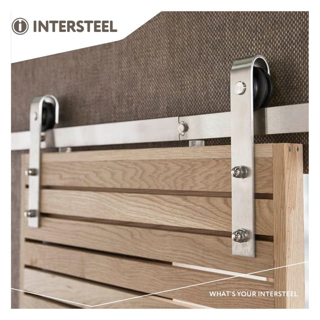 Intersteel - Beschlagset für Schiebetüren Schiebetürbeschlag Modell Basic Edelstahl 200 cm