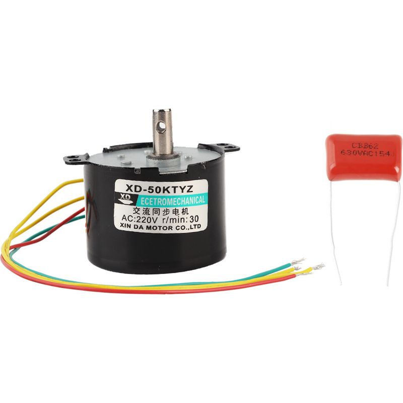 Miniatur-synchronmotor, 220 V Wechselstrom, Niedrige Drehzahl, Hohes Drehmoment, Rechts-/linkslauf (30 U/min), 1 Stück