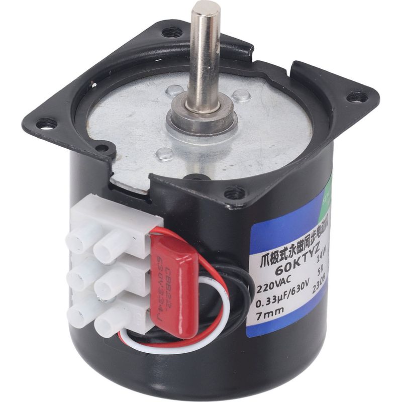 220-v-getriebemotor, Mikro-untersetzung, Permanentmagnet, 7-mm-synchronwellen Mit Bohrung, 5 U/min
