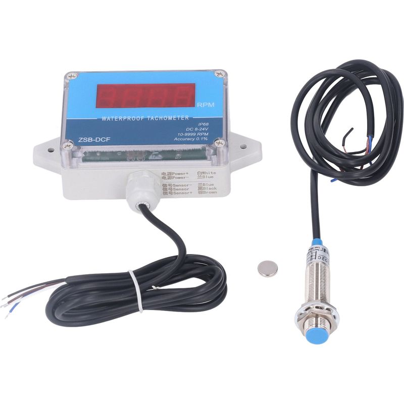 Drehzahlmesser, Geschwindigkeitssensor, Wasserdicht Nach Ip68, Digitale Led-anzeige, 8–24 V Dc