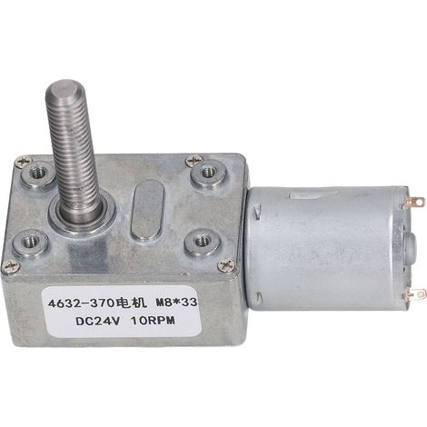 10 U/min Gleichstrom-schneckengetriebemotor M8x33 Mm, Hochpräzises Getriebe, Aluminium Und Messing, 24 V Drehzahlreduzierung
