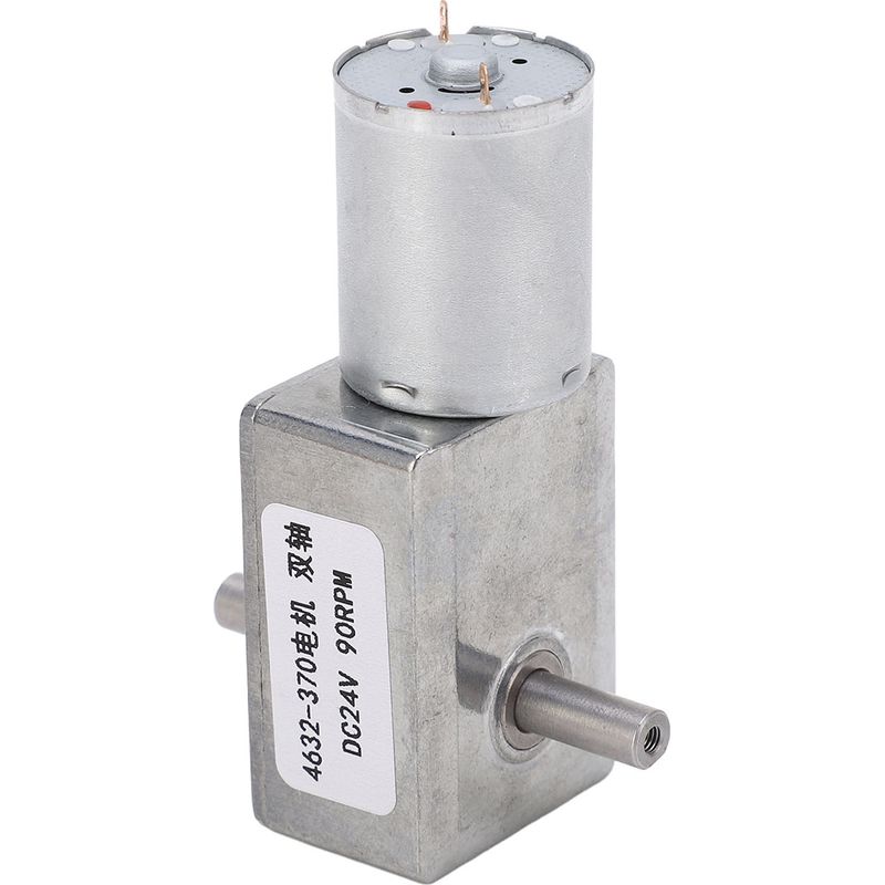 Gleichstrom-getriebemotor, Doppelwelle, Variable Drehrichtung, Einstellbare Vierkantturbine, Schneckengetriebe, 24 V Dc, 90 U/min