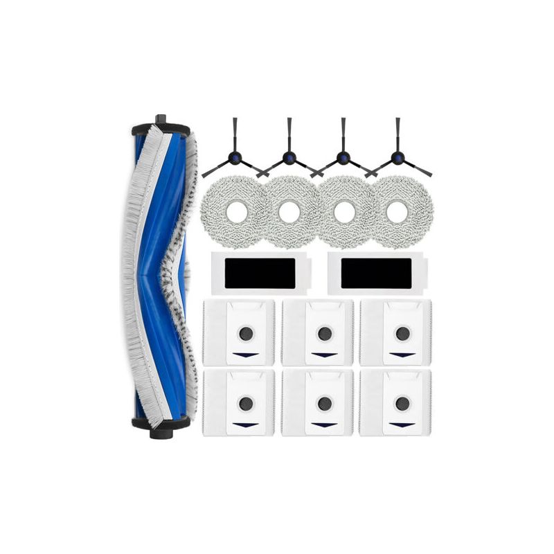 Kompatibel Mit Ecovacs T30max/pro/omni Staubsaugern: 1 Hauptbürste + 4 Dicke Metalltücher + 2 Filter + 6 Aktivkohle-staubbeutel + 4 Seitenbürsten