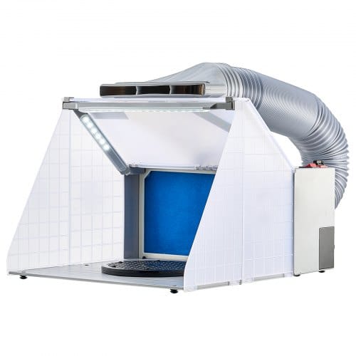 Airbrush Spritzkabine, Airbrush-farbspritzkabinen-set 4 M³/min, Mit Led-leuchten, Abluftventilator Und Abluft-verlängerungsschlauch, Zum Bemalen Von Modellen, Kunst, Handwerk, Modellkuchen