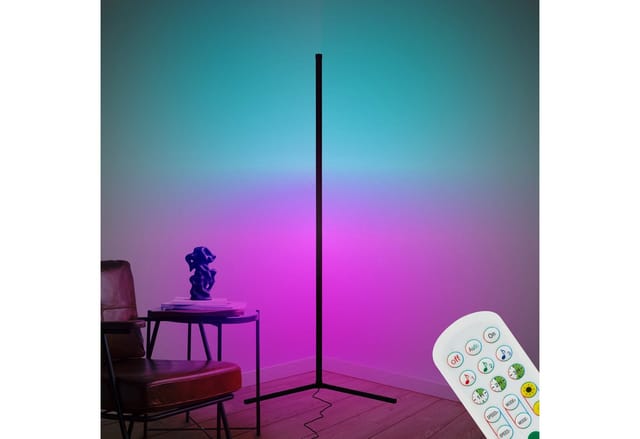Rgbic led Stehlampe, Fernbedienung, Gaming Deko, Dimmbar, 1,4 m - Briloner