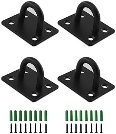 Dolaso - Edelstahl-Deckenhaken, Ösenplatten-U-Haken, robuste Wandmontage-Ringhaken, Marine-Hängezubehör, Klammerhakenschlaufe mit Schrauben