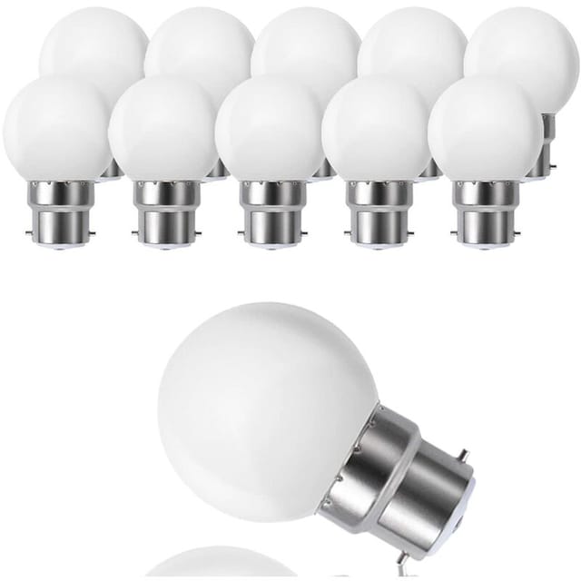 10er-pack B22 G45 Led-globen, Warmweiß 3500 K, 3 W G45, 180 Lm, Mattes Polycarbonat-gehäuse, Nicht Dimmbar [energieklasse G]
