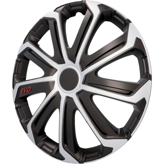 Radzierblende evo 40 cm (16 Zoll) silber schwarz 4 stück Radkappe - Cartrend