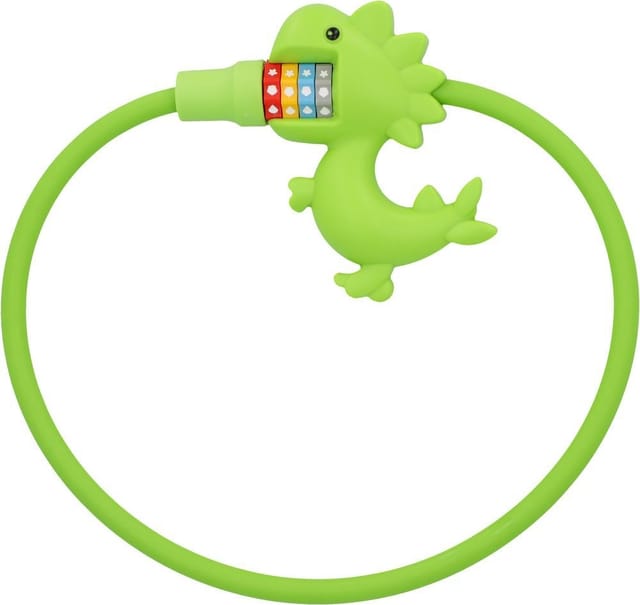 Fischer Fahrrad - Fischer Kinder-Fahrradschloss Dinosaurier 60cm grün Zahlenschloss