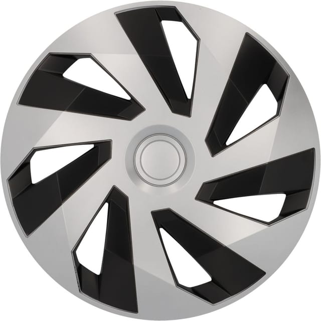 Radzierblenden Flow 38 cm (15 Zoll) silber schwarz 4 Stück Radkappe - Cartrend