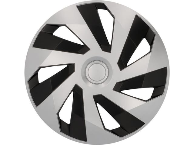 Radzierblenden Flow 35 cm (14 Zoll) silber schwarz 4 Stück Radkappe - Cartrend