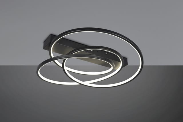 Trio - Moderne dimmbare led Deckenleuchte darvin Schwarz, Breite 64cm