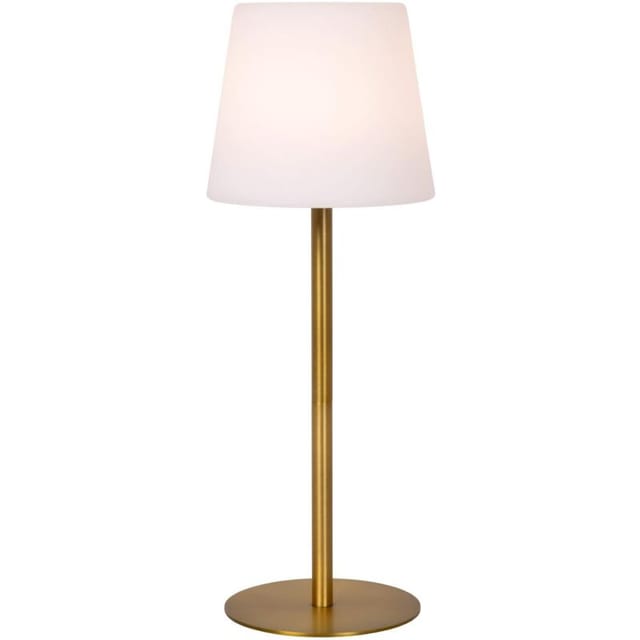 Tyon - wiederaufladbare Tischlampe Innen/Außen - Akku/Batterie - ø 15 cm - led Dim. - 1x2W 2700K - IP65 - Mattes Gold / Messing - Lucide