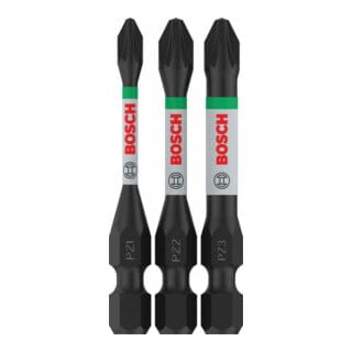 Pro Pozidriv Impact Bit PZ1 PZ2 PZ3 55 mm 3-tlg. - 2608521U57 - Bosch