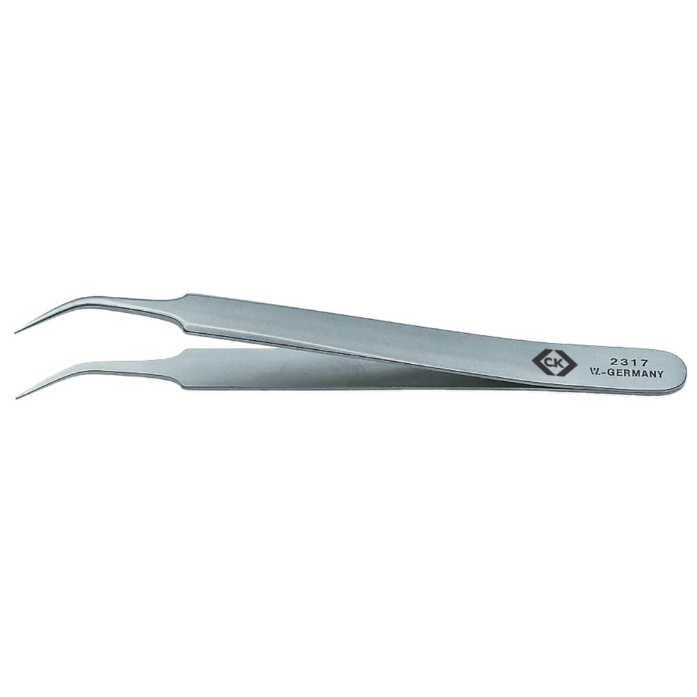 C.k T2317 Präzisionspinzette Spitz, Gebogen, Fein 105 Mm