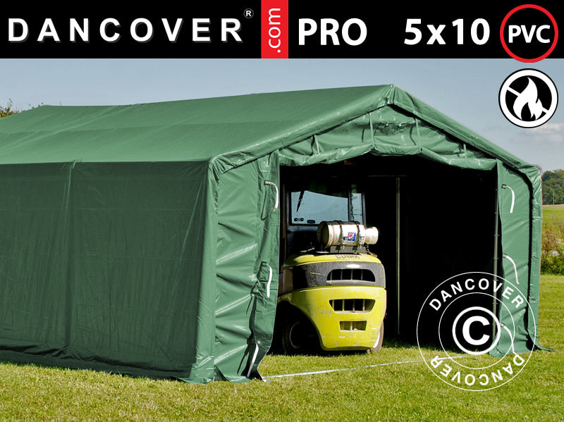 Lagerzelt Pro 5x10x2x3,39m, Pvc, Grün - Dancover