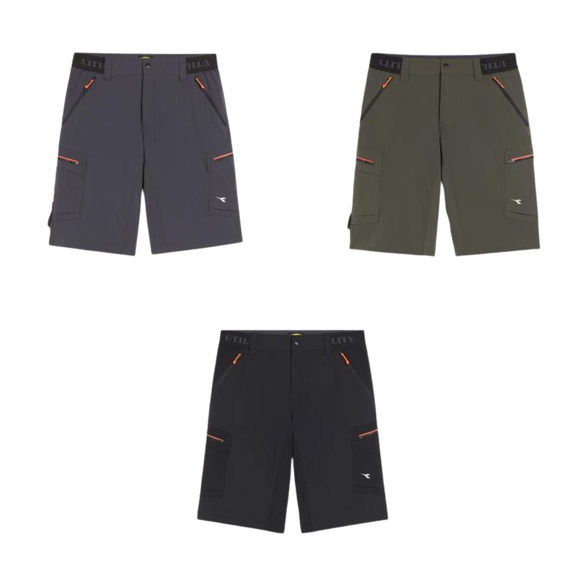 Diadora Bermuda Shadow Arbeitsshorts - L - Anthrazit