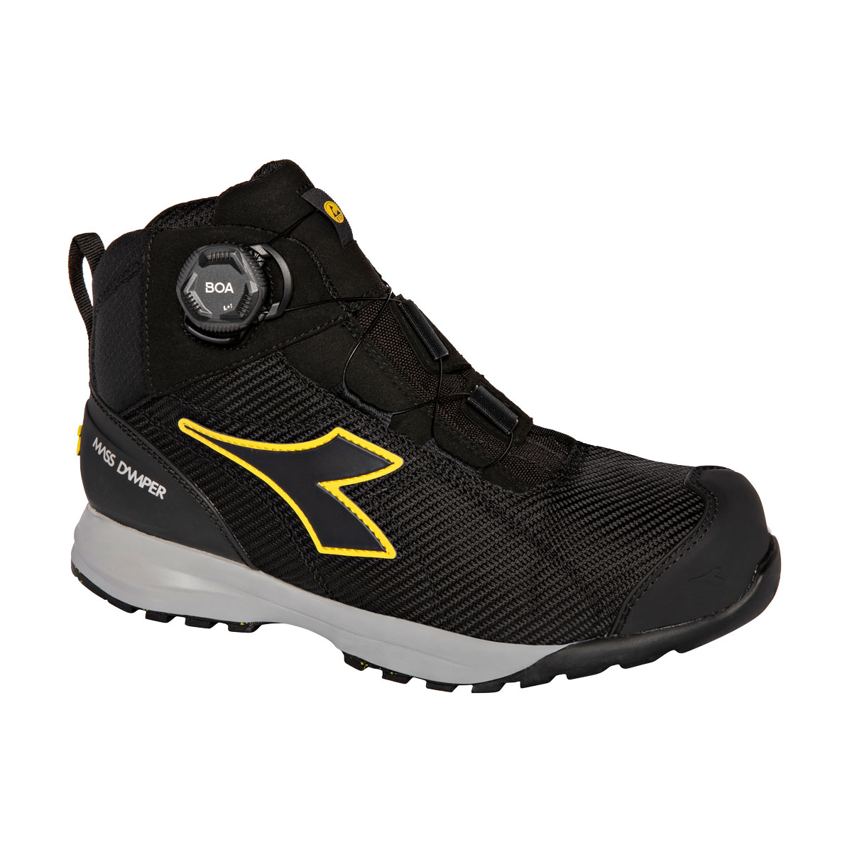 Diadora Glove Mds Boa Mid S3s Fo Hro Sr Sc Esd Hohe Arbeitsschuhe - 42 Eu - Schwarze