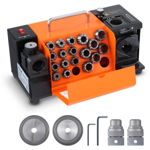 Mophorn - Vevor Bohrerschleifgerät 120 W Bohrerschleifmaschine 4500 U/min Schärfstation 45 Stahl Bohrerschärfgerät 95-135° Einstellbarer Spitzenwinkel 18 Spannzangen Geeignet Für Bohrerdurchmesser Φ3–20 Mm