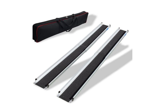 Baumarktplus - trutzholm 2 x Teleskoprampe 135 - 244 cm Traglast 272 kg Alu Rollstuhlrampe Antirutsch beschichtet m.Tasche