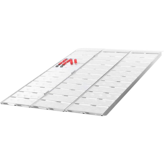 Wiltec - Auffahrrampe 3-fach klappbar 172cm 340kg pro Element für Motorrad atv Quad, Aluminium Auffahrschiene faltbar, Verladerampe rutschsicher