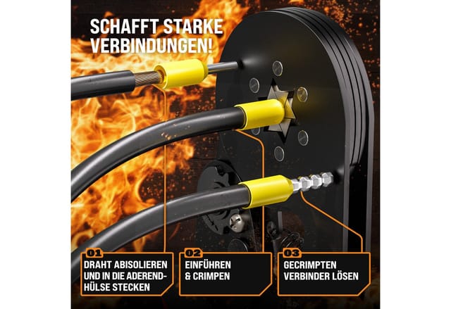 Crimpzange Sechskant 0,25-6mm² 2000tlg. Aderendhülsen Set Ergonomisch Plastikbox Carbon-Stahl inkl. Tasche Aderendhülsenzange Werkzeug - Monzana
