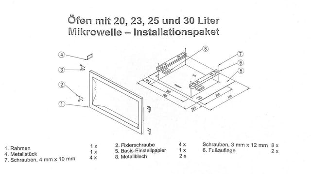Einbaurahmen Mikrowelle silber 2000X - Beko