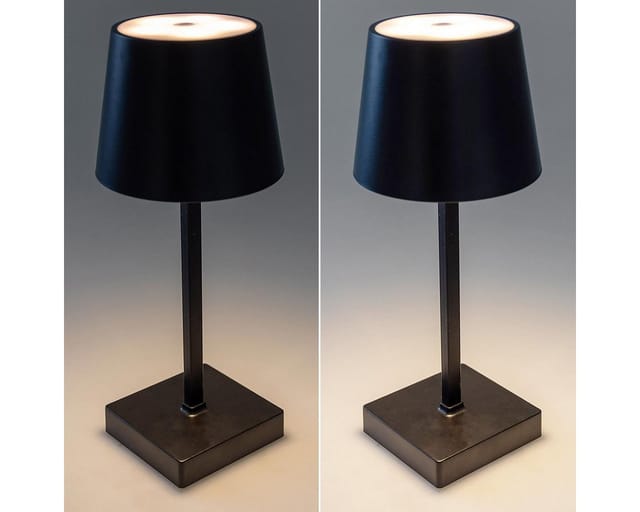 Chilitec - led Tischleuchte 26cm, Schwarz 3xAAA Batterie, dimmbar, Licht Warmweiß