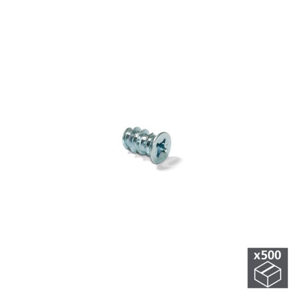 Satz von 500 Schrauben, Flachkopf Pozidrive, Durchmesser 6.2mm, 13mm, Euro, Stahl, Verzinkt - Emuca