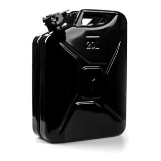 Kraftstoffkanister 20 l Schwarz ral 9005 Stahlblech 0,9 mm L345xB165xH470mm