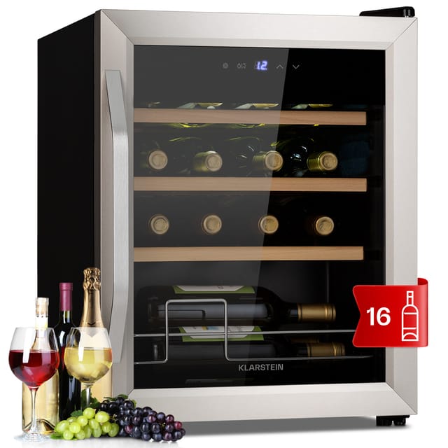 Klarstein - Weinkühlschrank, Getränkekühlschrank Schmal, Kühlschrank mit Glastür, Getränkekühlschränke Freistehend, Weinkühlschrank Klein,