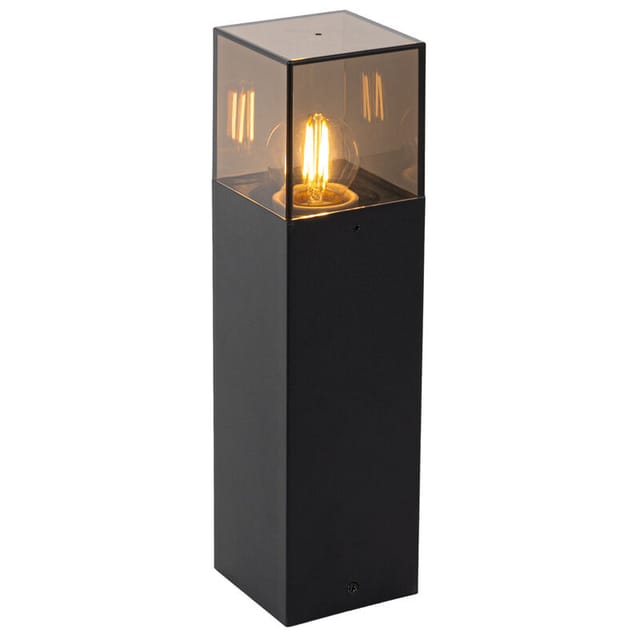 Stehende Außenleuchte schwarz mit Rauchglas 30 cm - Dänemark