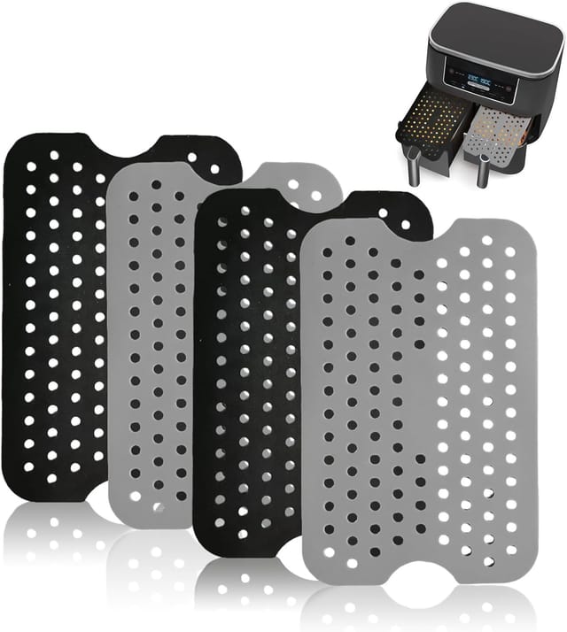 Stück Air Fryer Liner Antihaft Air Fryer Liner Air Fryer Pads Silikon Air Fryer Matte für Backofen, Air Fryer (Grau, Schwarz) - Ahlsen