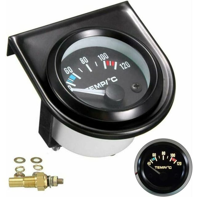Wassertemperaturanzeige-set Fürs Auto – Schwarze Led – Universell – Wassertemperaturanzeige Fürs Auto – Bereich 101,6–120 °c (52 Mm Durchmesser) –